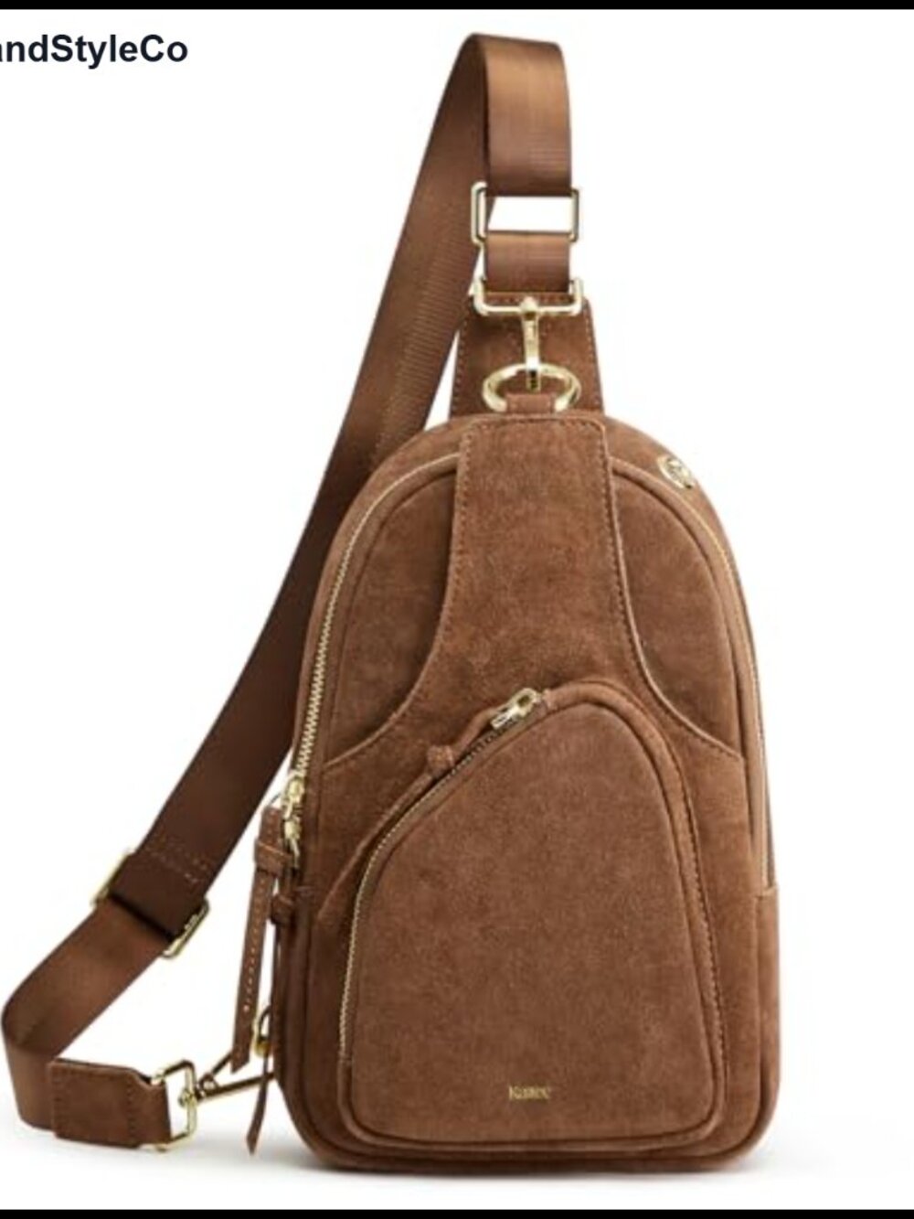 Genuine Suede Leather Sling Bag Women Crossbody RFID Blocking Multi-Pocket